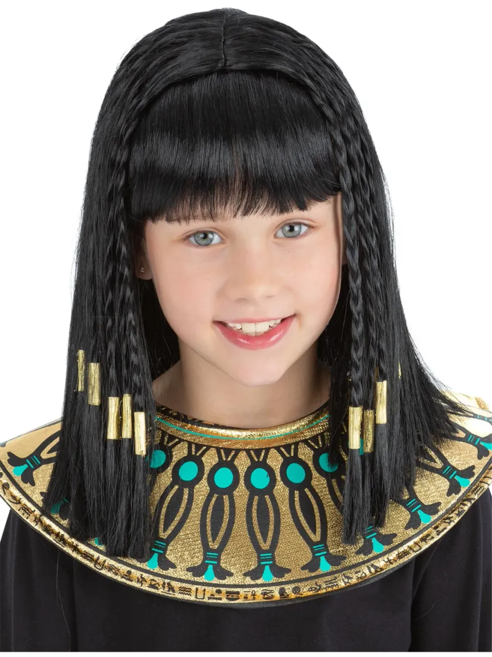 Smiffys Cleopatra Wig parrucca nera bimba egiziana taglia unica