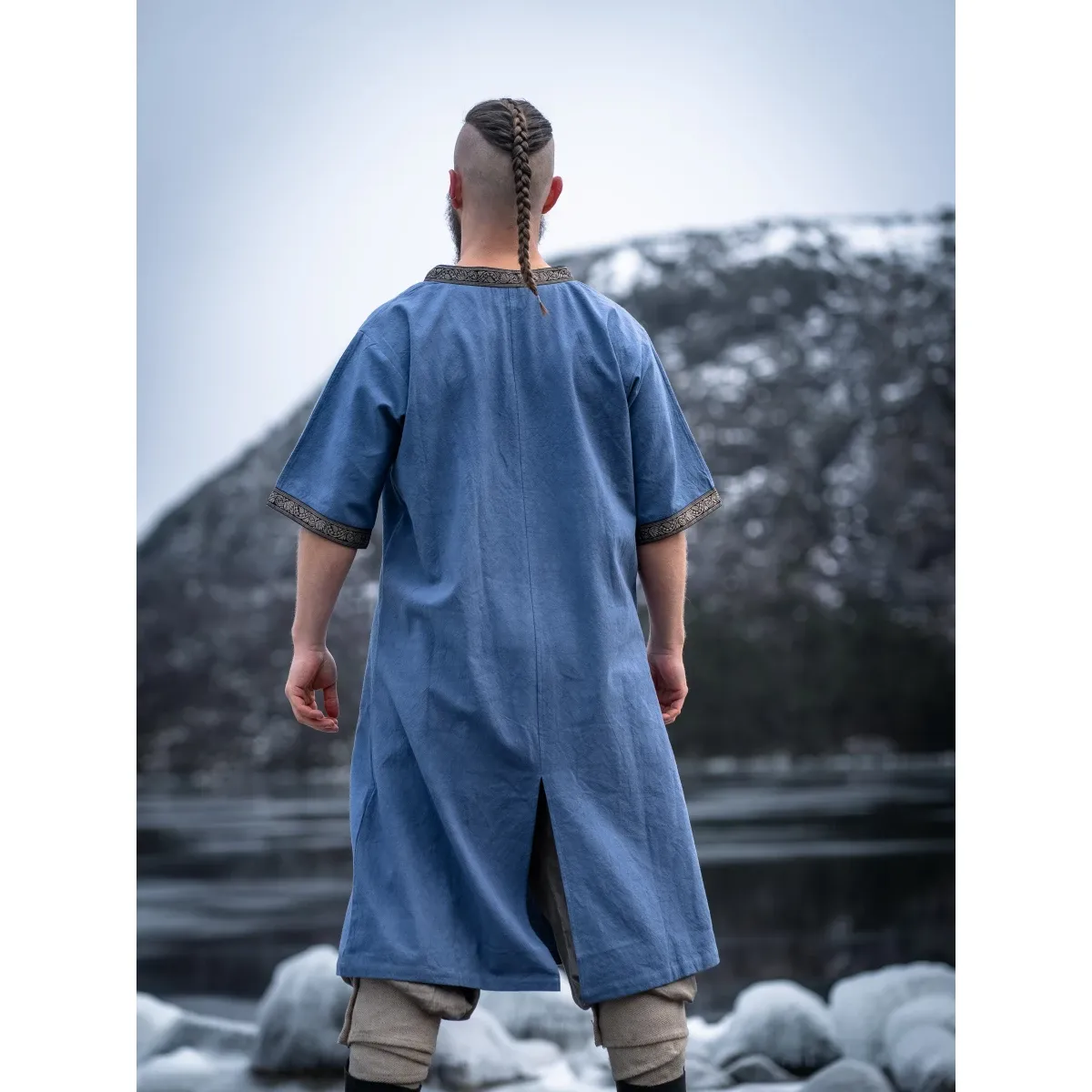La Bottega di Merlino Tunica Richard costume maniche corte blu cotone