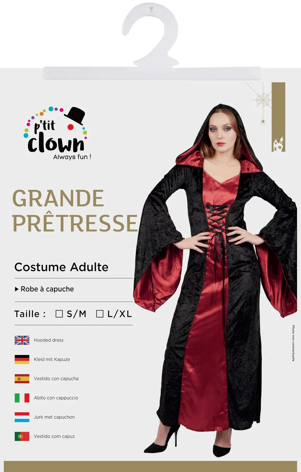 P'tit Clown Gran Sacerdotessa Costume Adulto Halloween