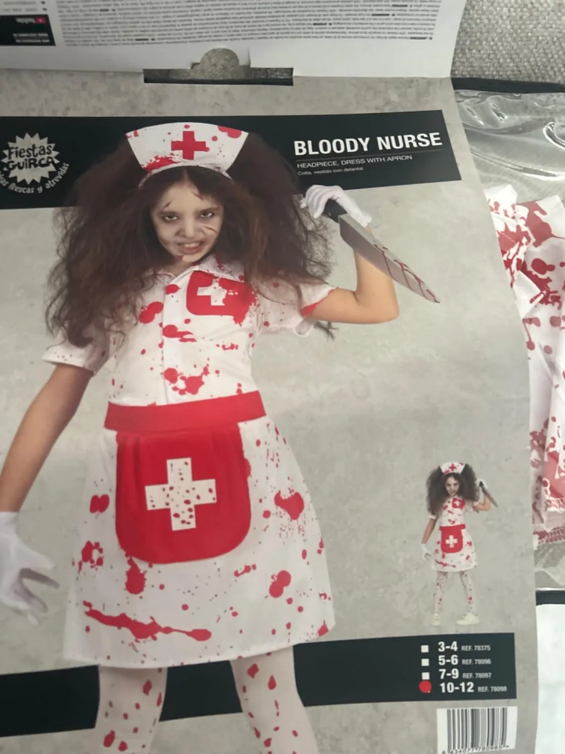 Guirca Infermiera costume bambina 10-12 anni Halloween