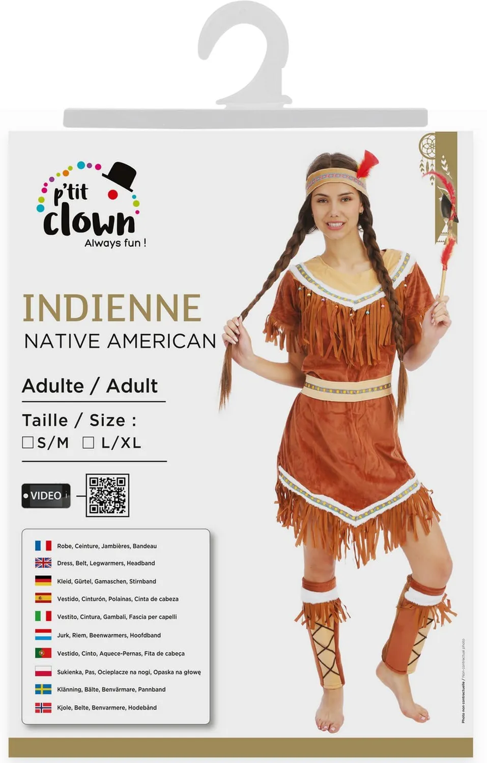 P'tit Clown Indiana costume donna apache L-XL Carnevale