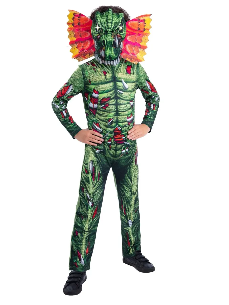 Smiffys Zombie Dilophosaurus costume dinosauro bimbo 7-9