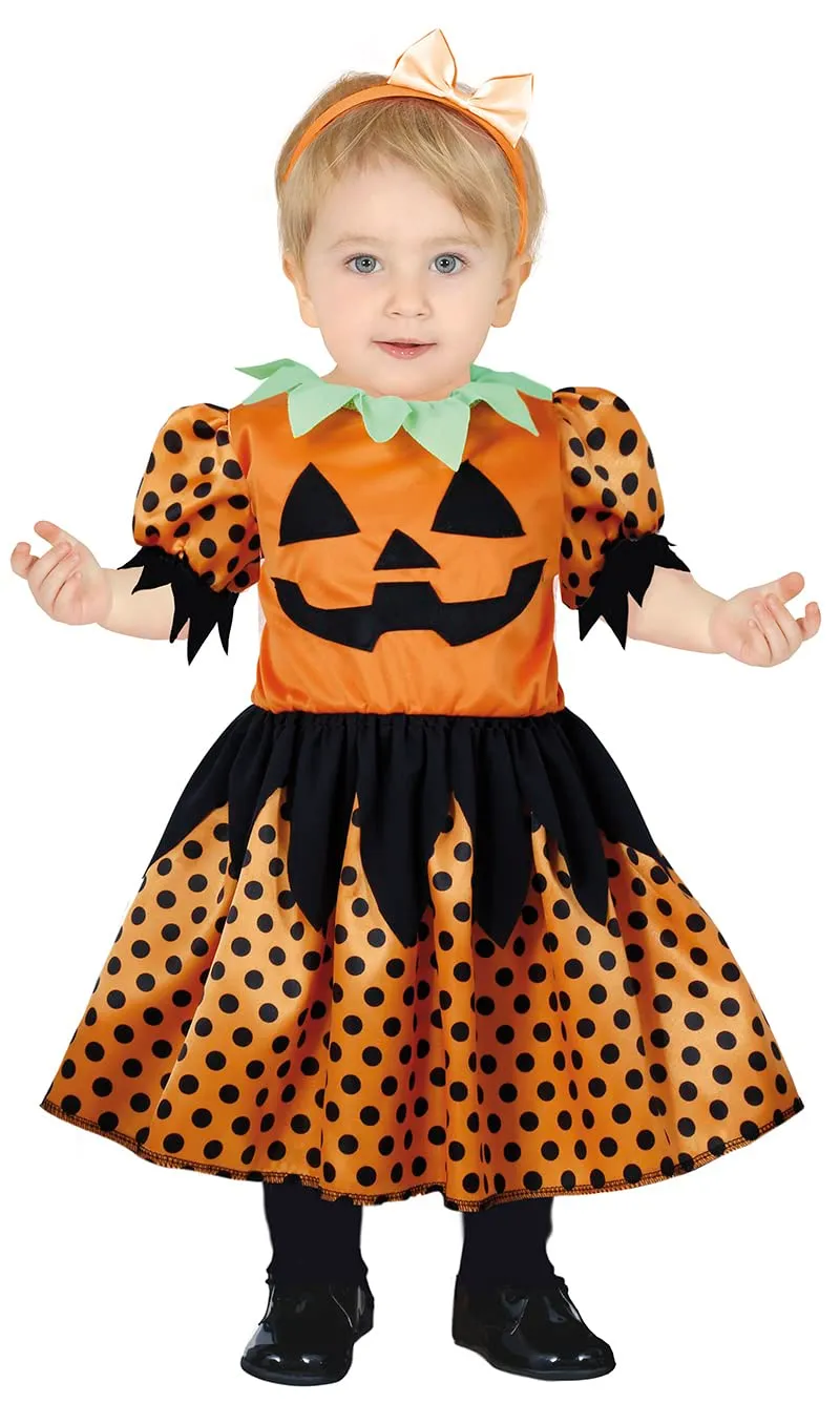 Guirca Costume Zucca Bambina 12-18 Mesi Abito Cerchietto