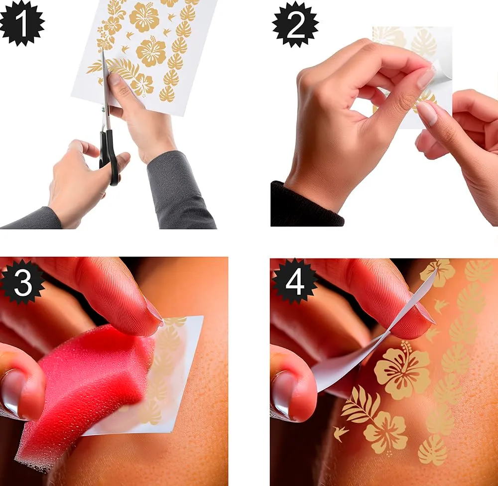 Fiestas Guirca Fiori Gioielli Viso Tatuaggi Oro