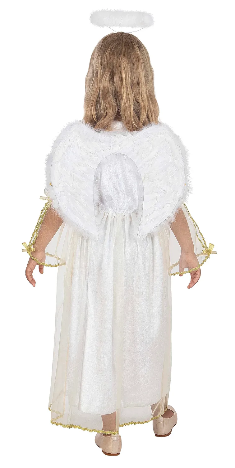 Funidelia Angelo Deluxe Costume Bambina con Ali 5-6 Anni