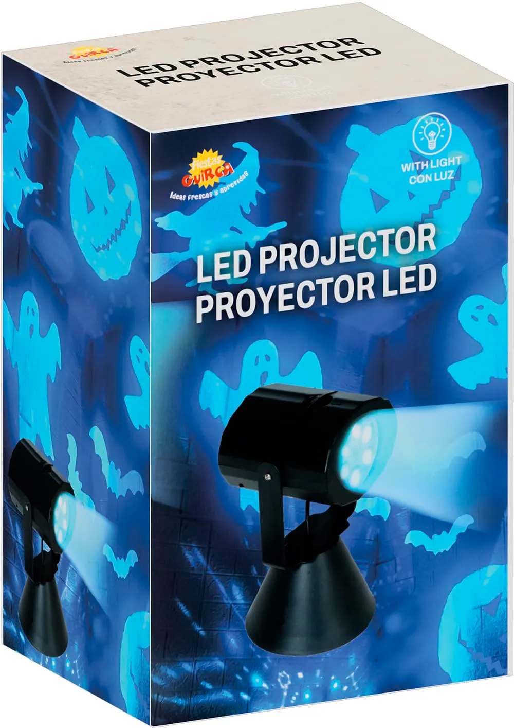 Fiestas Guirca Proiettore Halloween LED 20 cm nero a batteria
