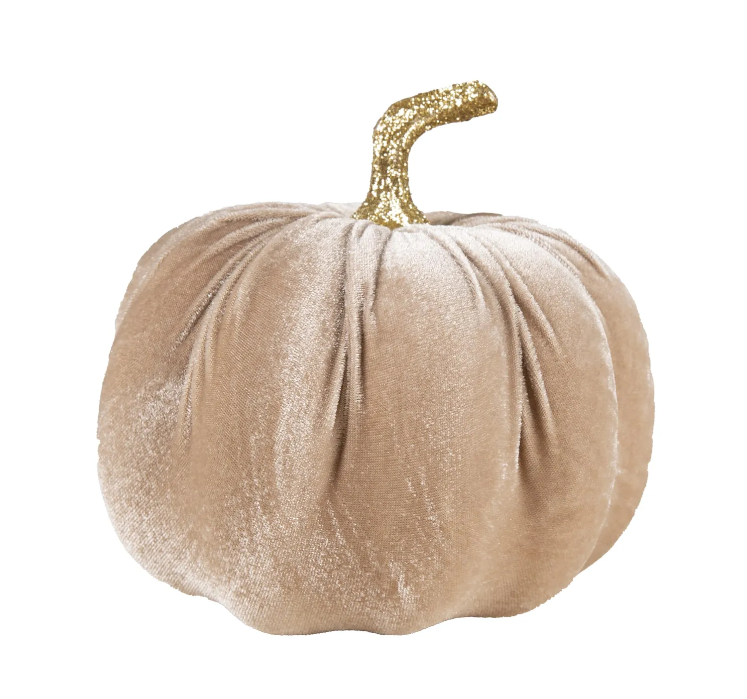 P'tit Clown zucca decorativa velluto oro 16 cm elegante