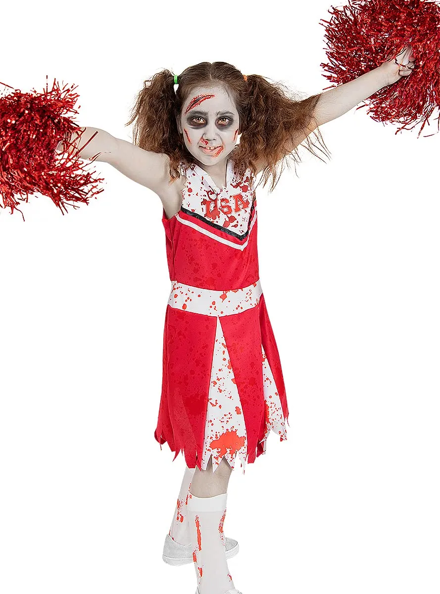 Funidelia Costume Cheerleader Zombie Bambina Rosso