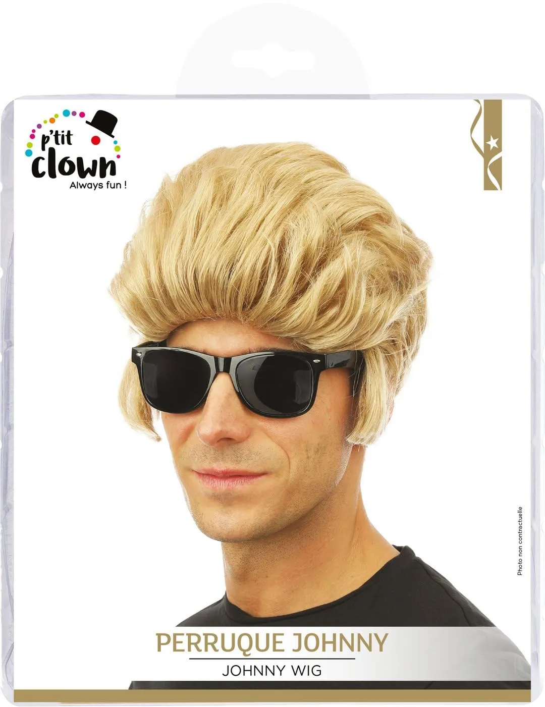 P'tit Clown Johnny H parrucca bionda taglia unica poliestere