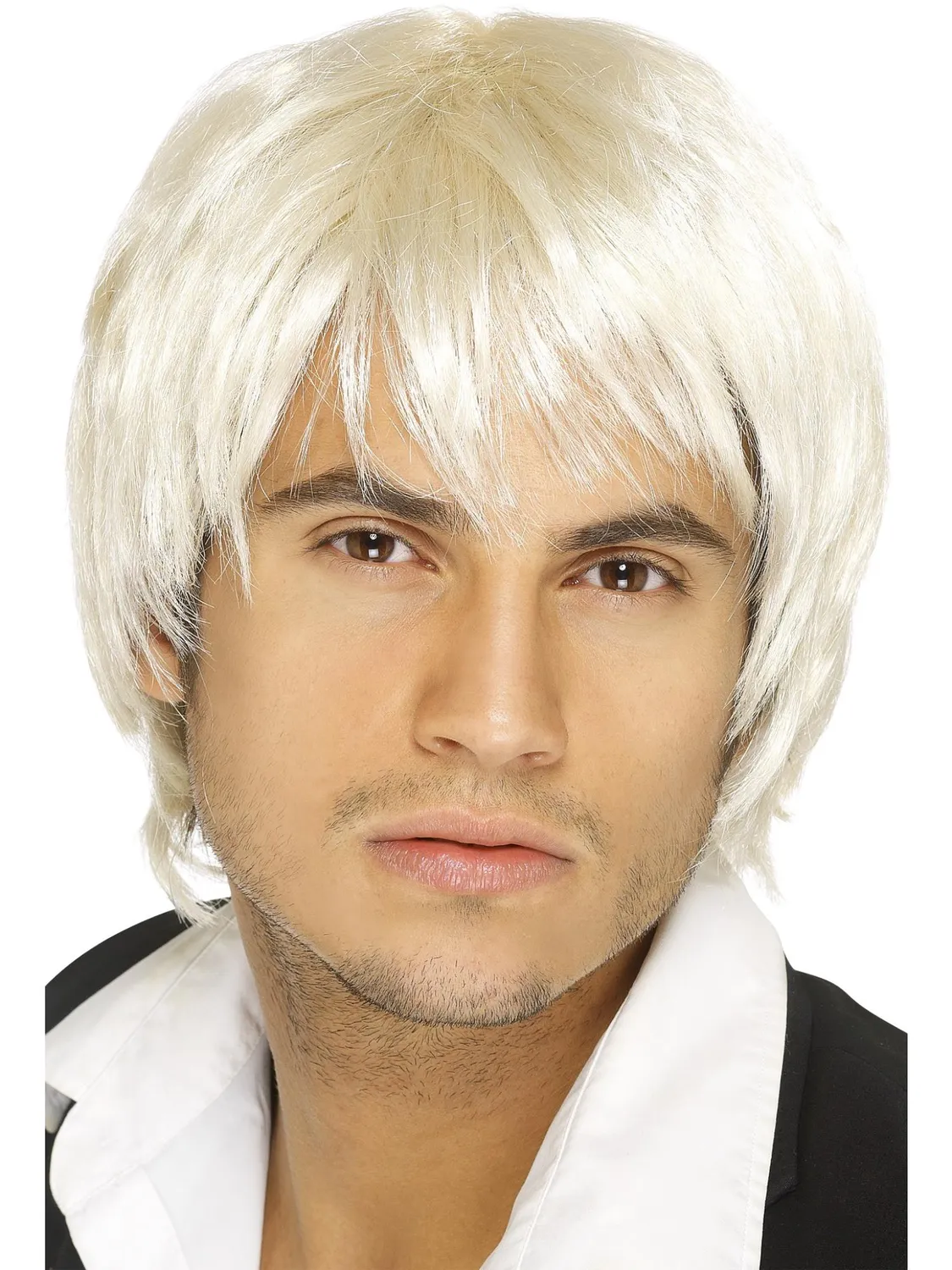 Smiffys Boy Band parrucca marrone uomo anni 90