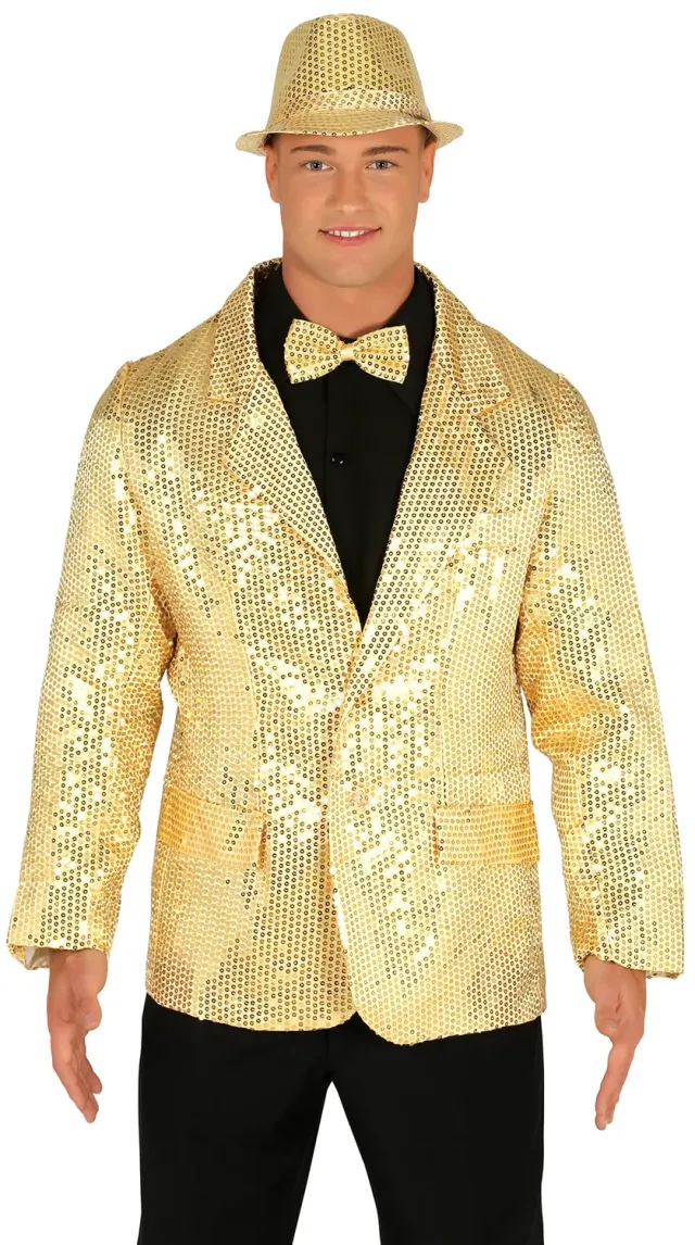 Fiestas Guirca Giacca Paillettes Oro Uomo L per Capodanno