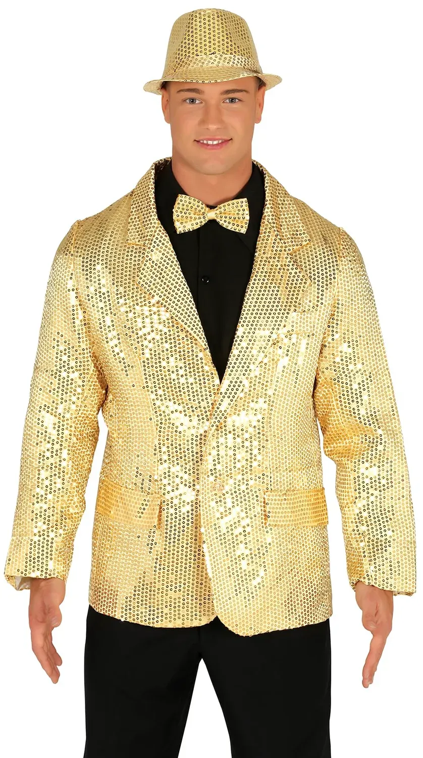 Fiestas Guirca Giacca Paillettes Oro Uomo L per Capodanno