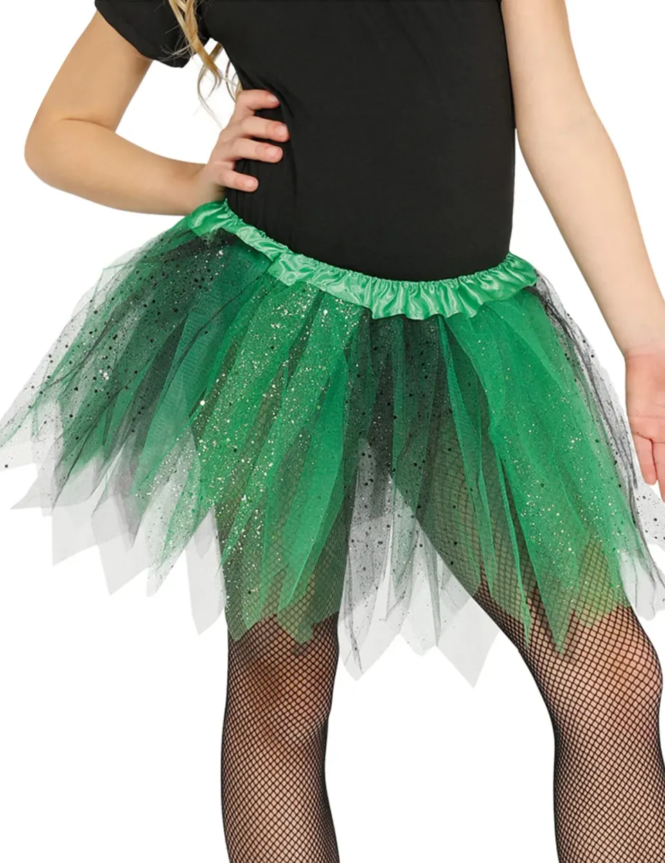 Fiestas Guirca Tutù Strega Gonna bambina verde nero glitter
