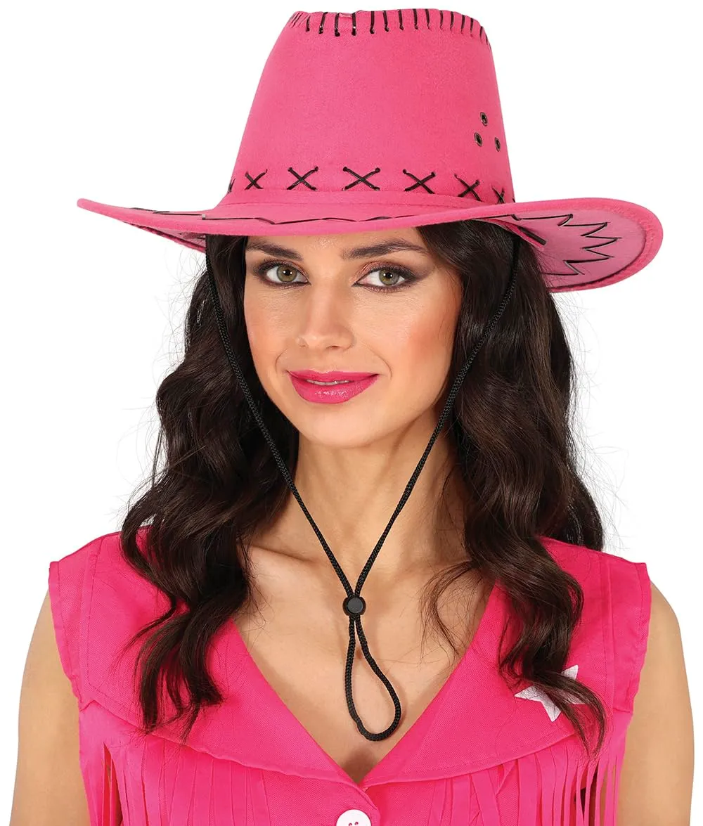 Guirca Cowboy Cappello Simil-Pelle Nero Adulti Unisex