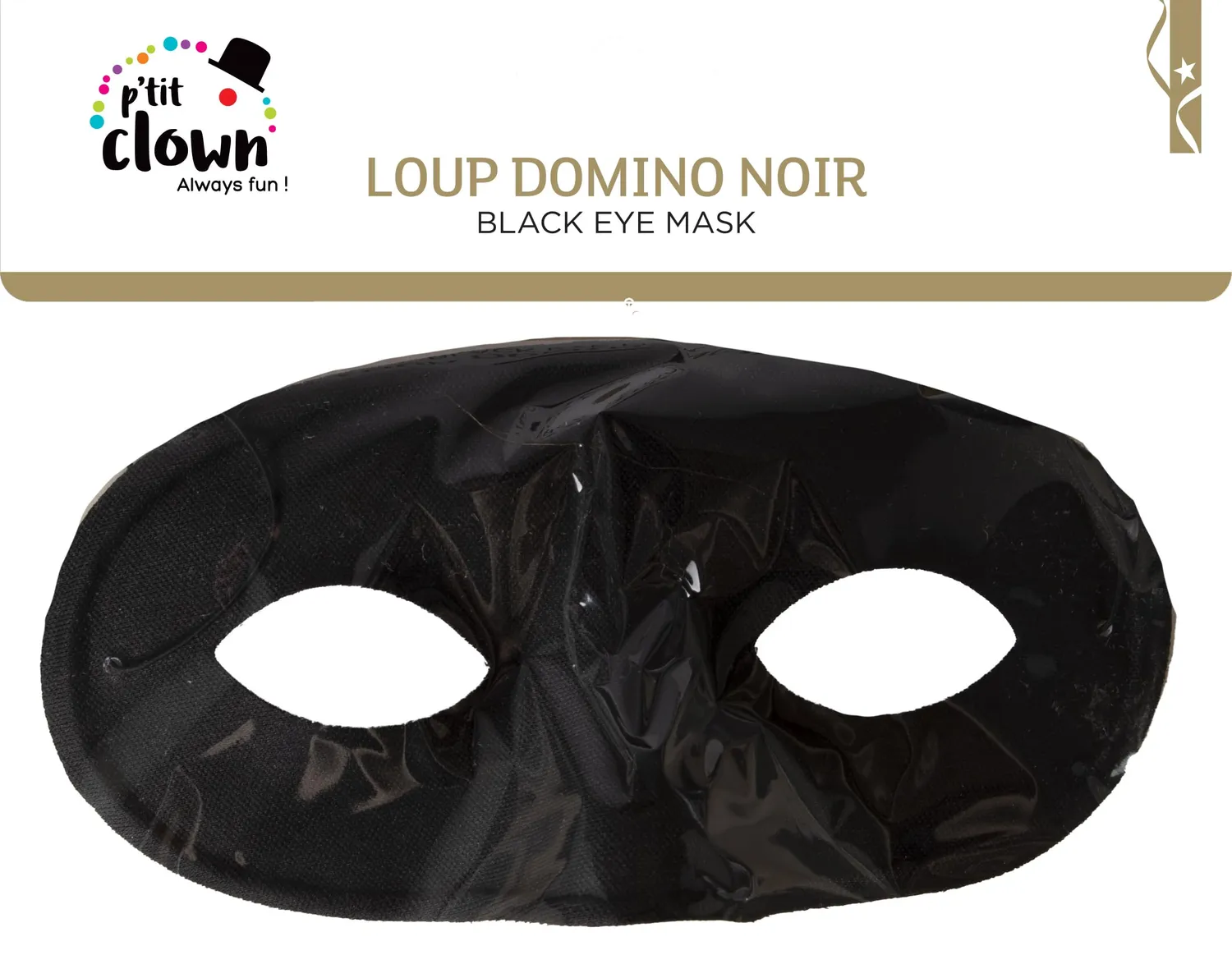 P'tit Clown 10017 maschera domino nero adulto
