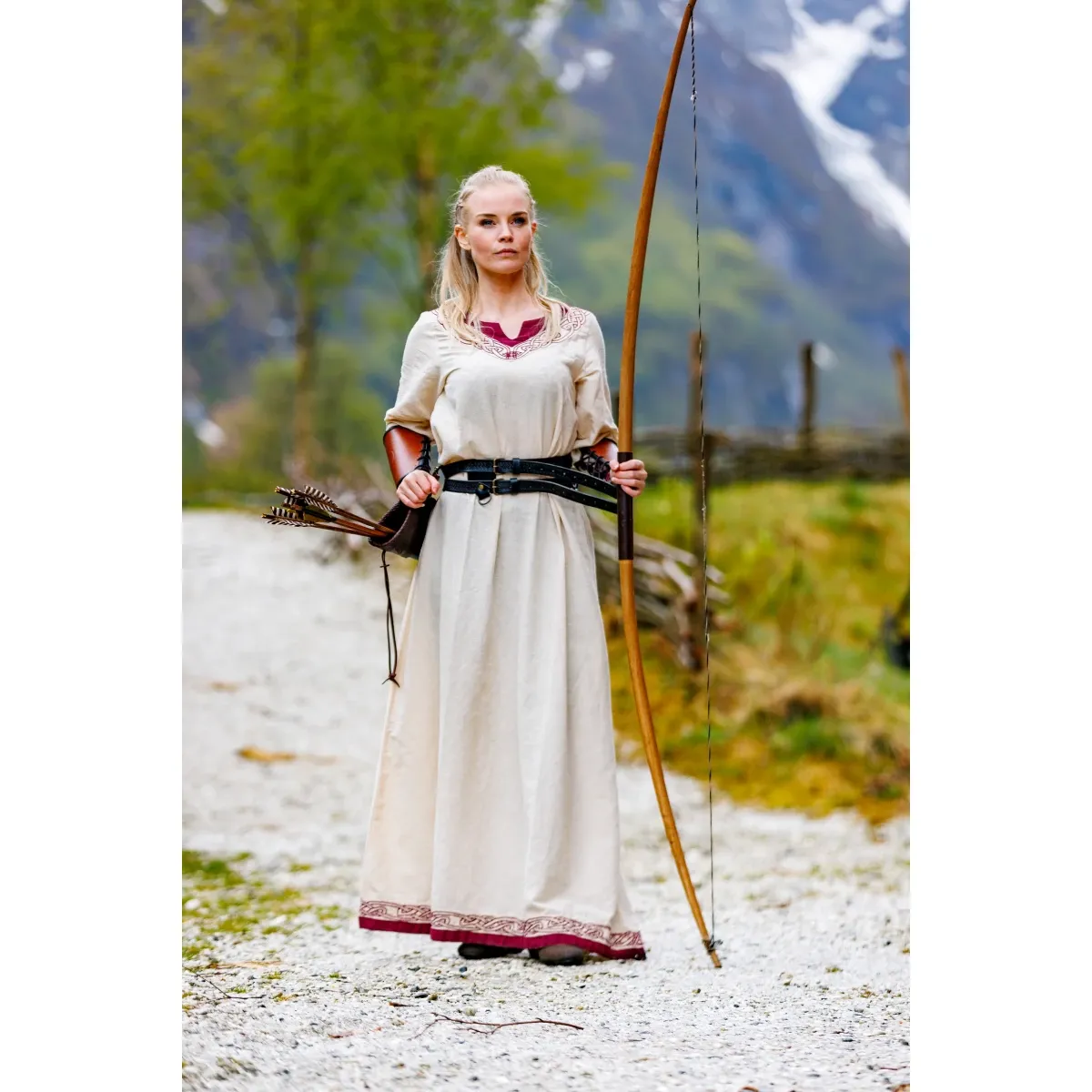 La Bottega di Merlino Lagertha Abito Cotone Naturale Rosso