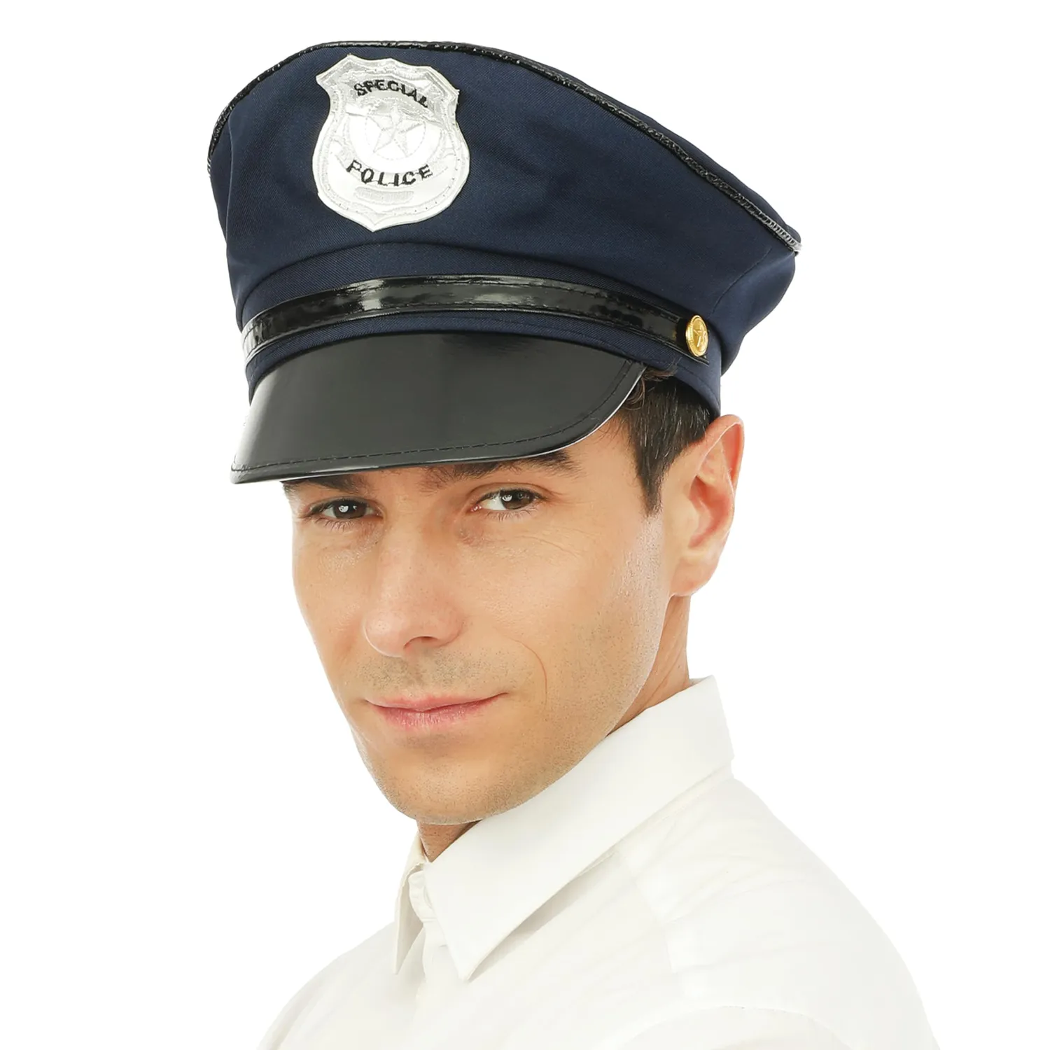 P'tit Clown 17460 Cuffia Poliziotto Adulto Blu regolabile