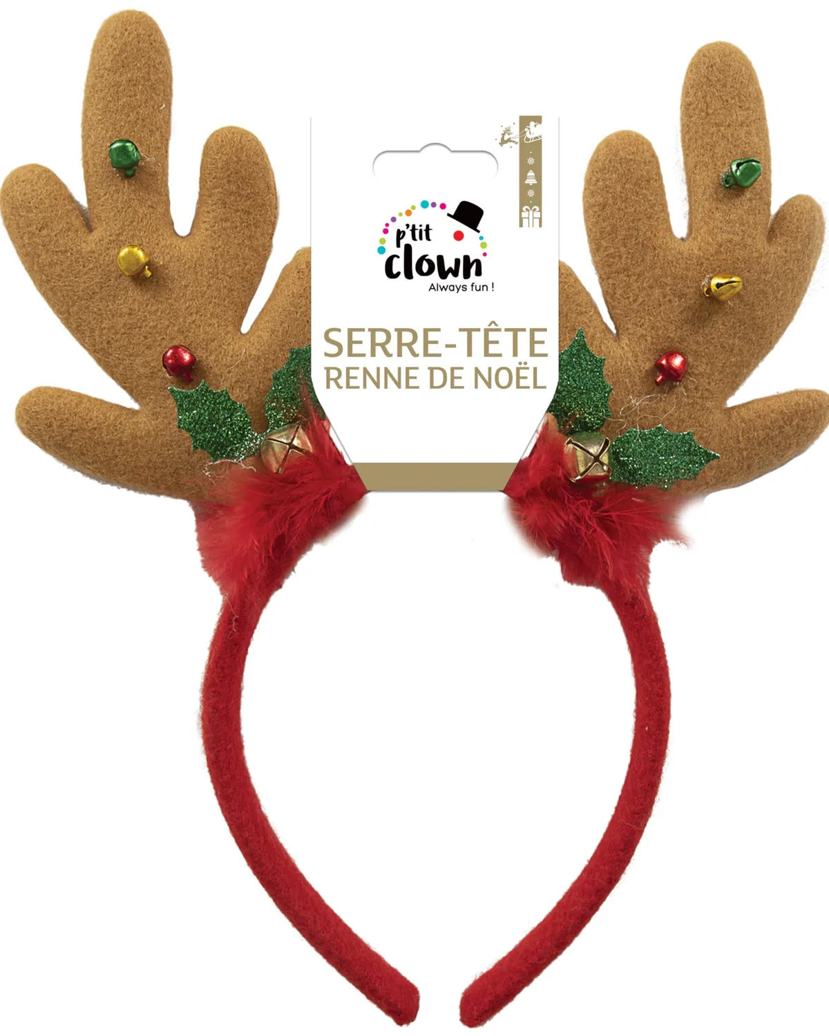 P'tit Clown Re19434 cerchietto renna Natale adulto