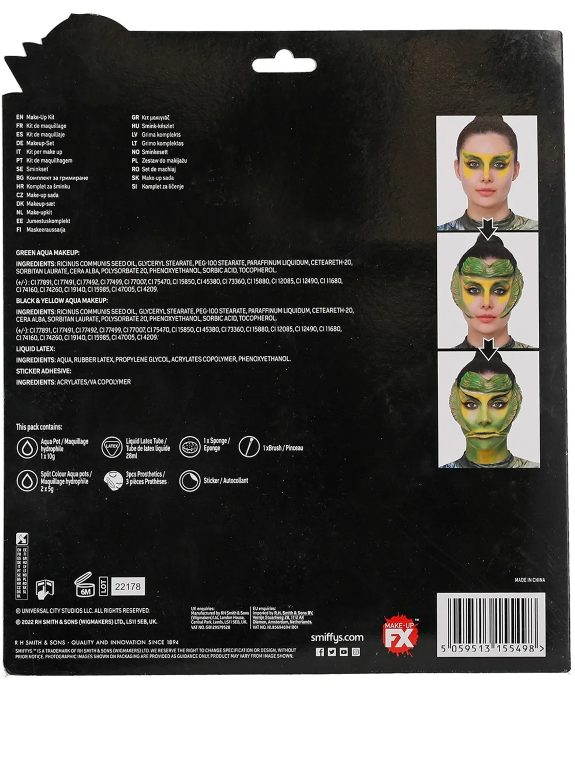 Smiffys Universal Monsters kit trucco Creatura Laguna Nera