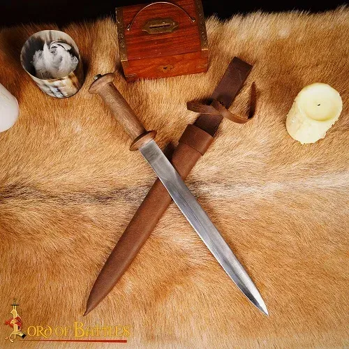 La Bottega di Merlino Pugnale a Rondella Acciaio con Fodero 42 cm