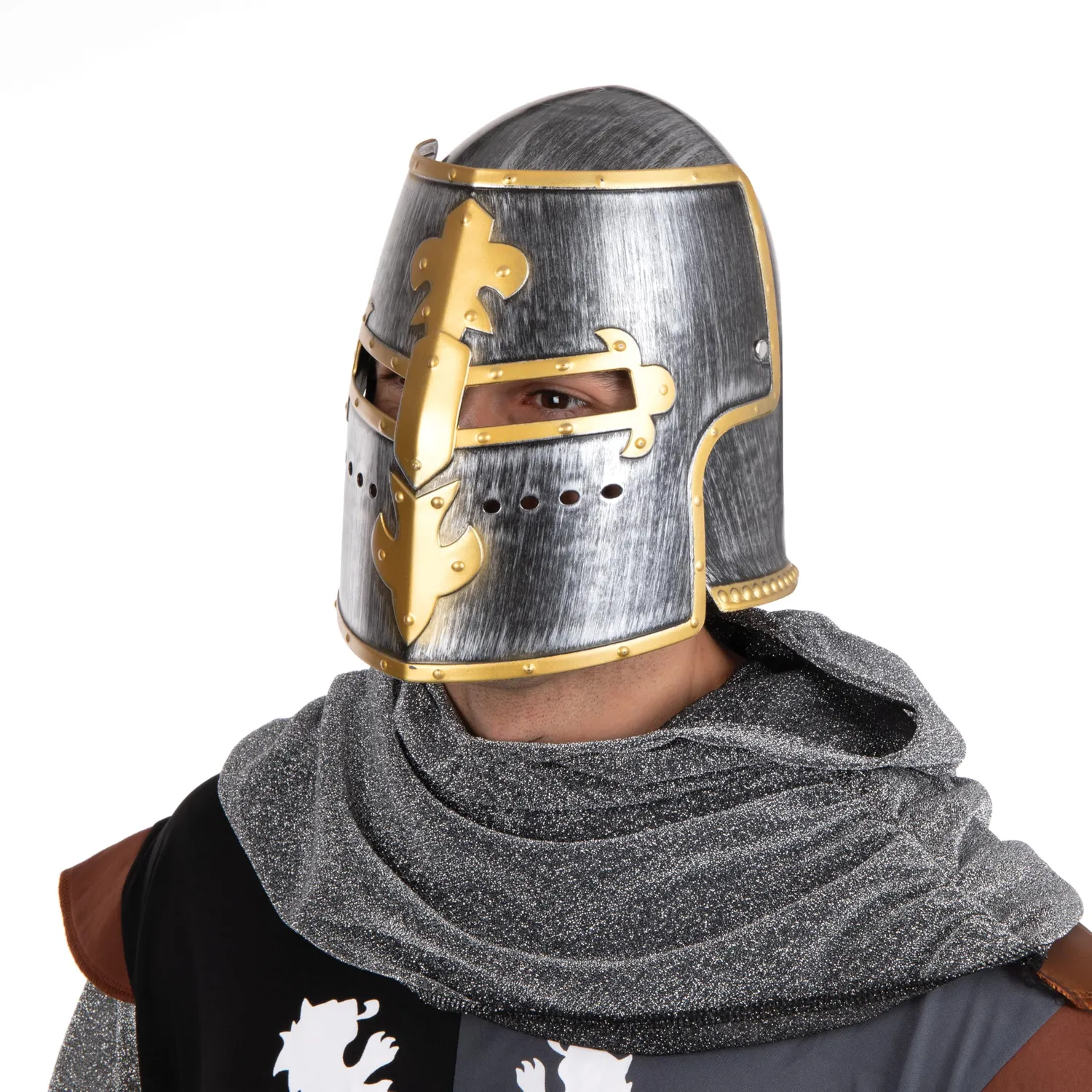 P'tit Clown Casco Cavaliere Grigio Oro Adulto