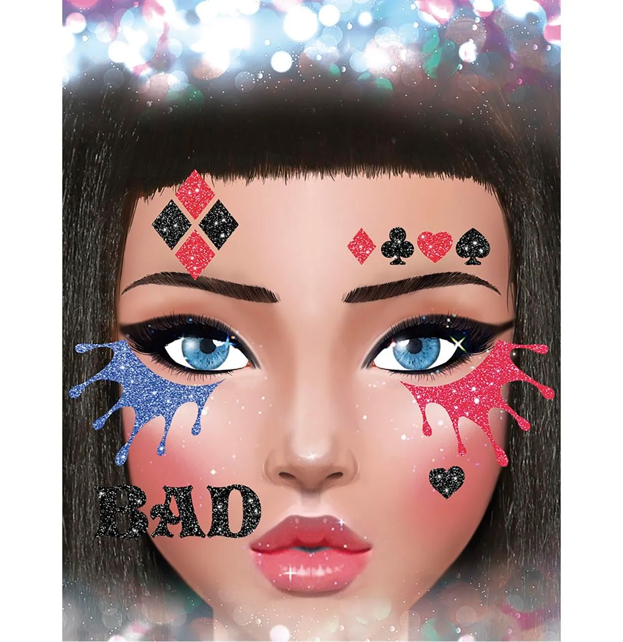 Fiestas Guirca Giullare adesivi viso glitter 20x20 cm