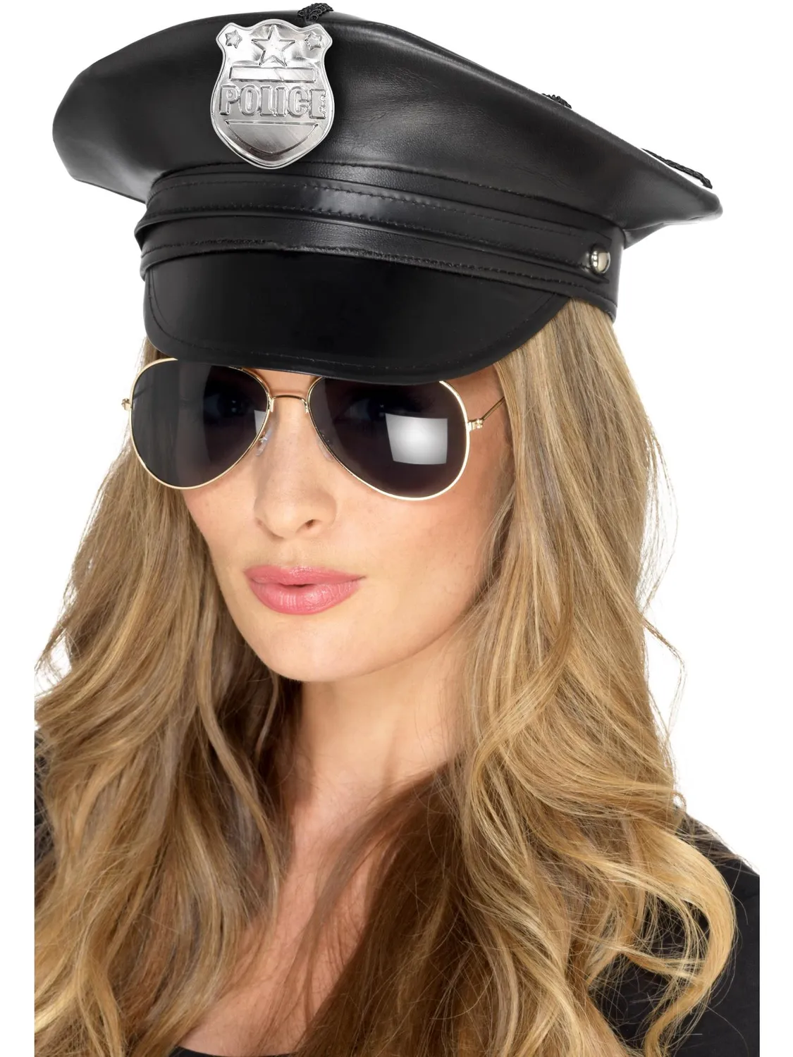 Smiffys Deluxe Police Hat cappello poliziotto nero taglia unica