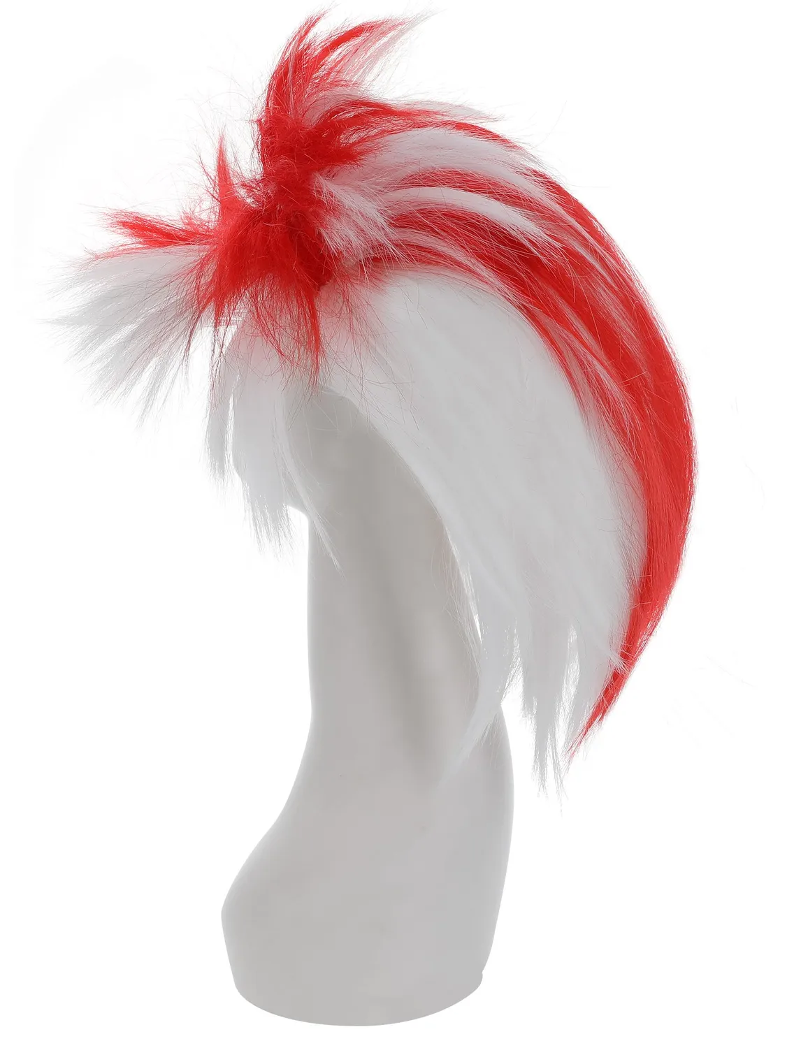 Smiffys England Mullet Parrucca Tifoso Bianco Rossa Adulto