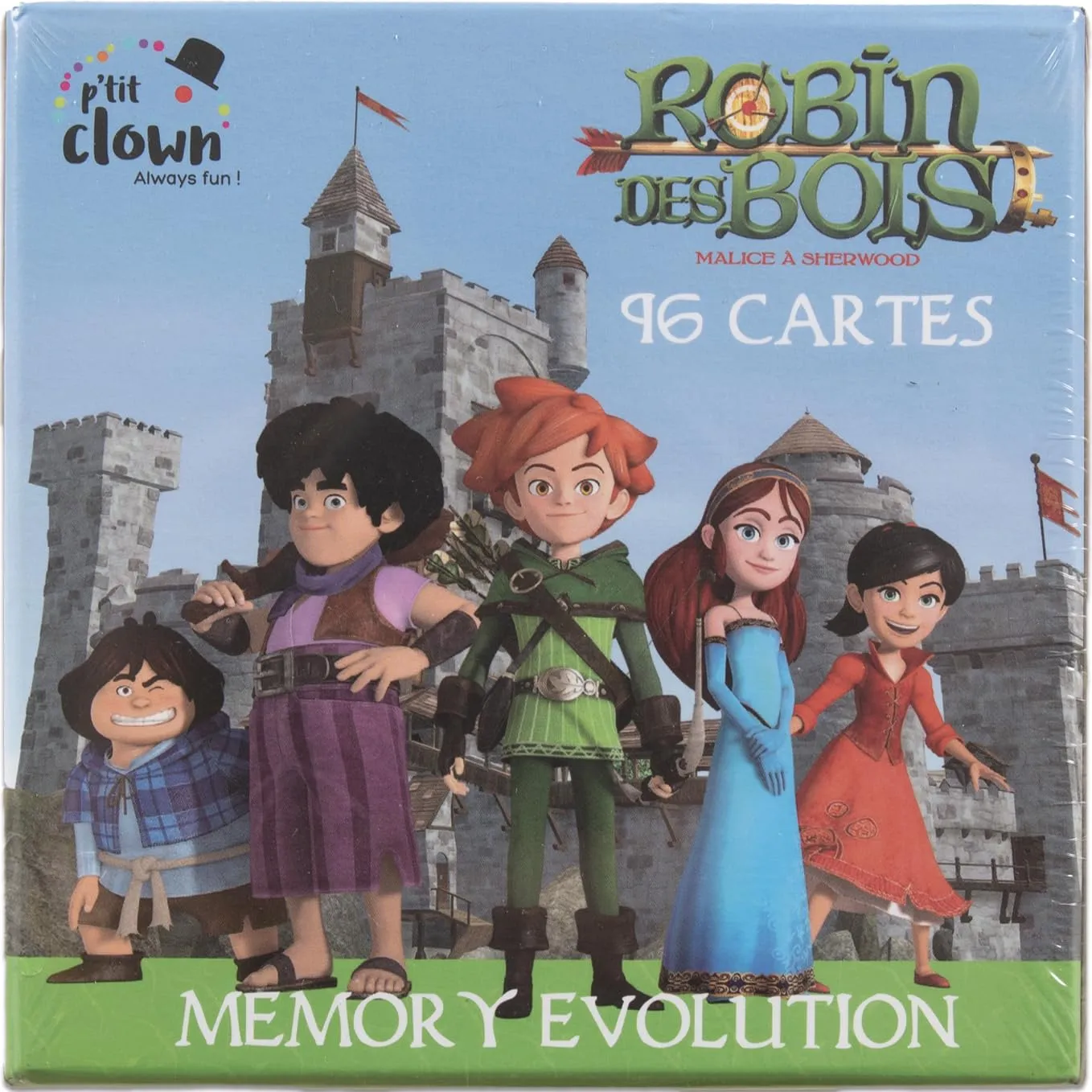 P'tit Clown Memory Evolution Robin Hood Gioco di Carte 96 Carte Bambini