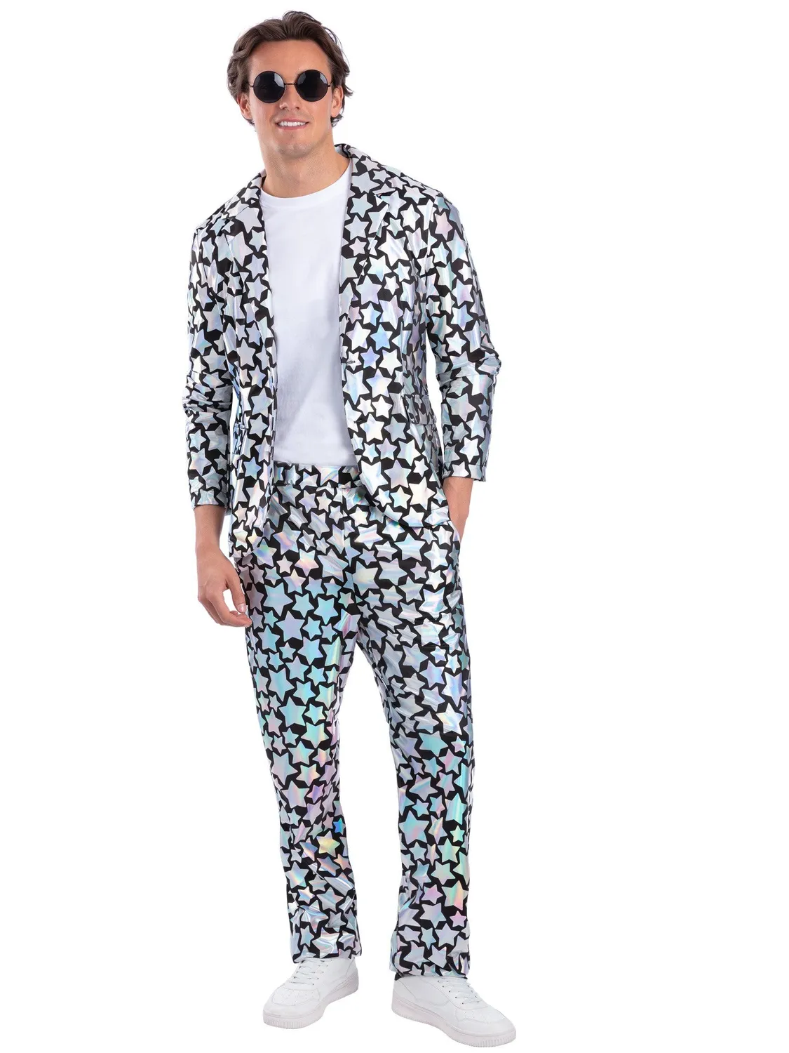 Smiffys Star Gazer giacca uomo olografica stelle M-XL