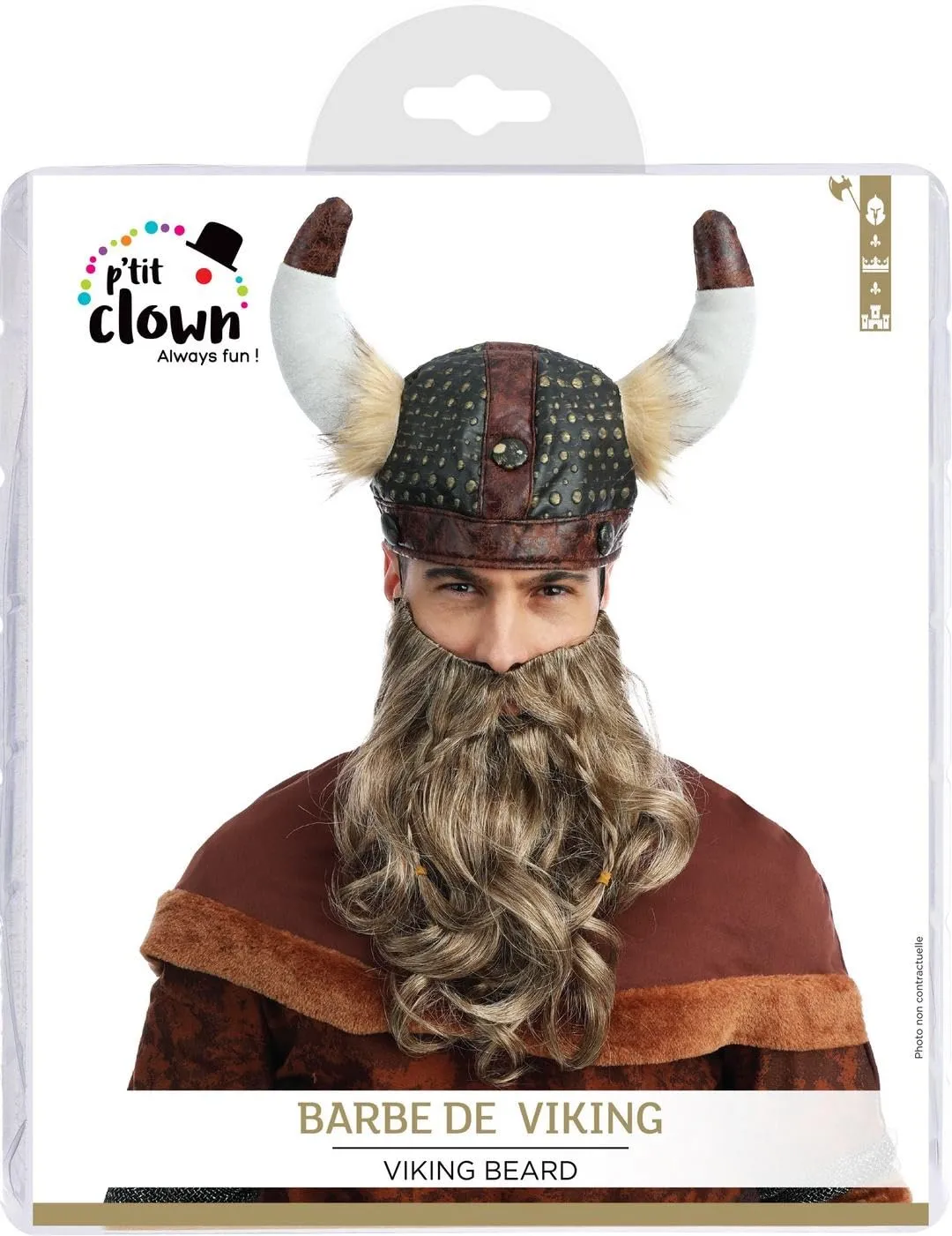 P'tit Clown 23291 barba vichinga adulto bionda trecce