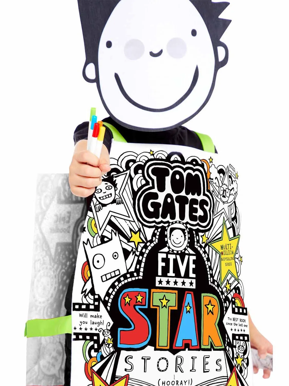 Smiffys Tom Gates costume bambini tabard da colorare