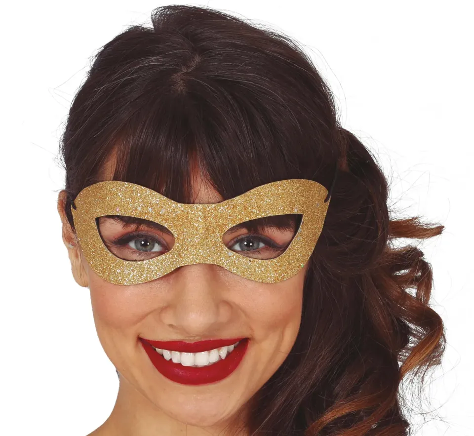 Fiestas Guirca Mascherina Dorata Stelle oro carnevale