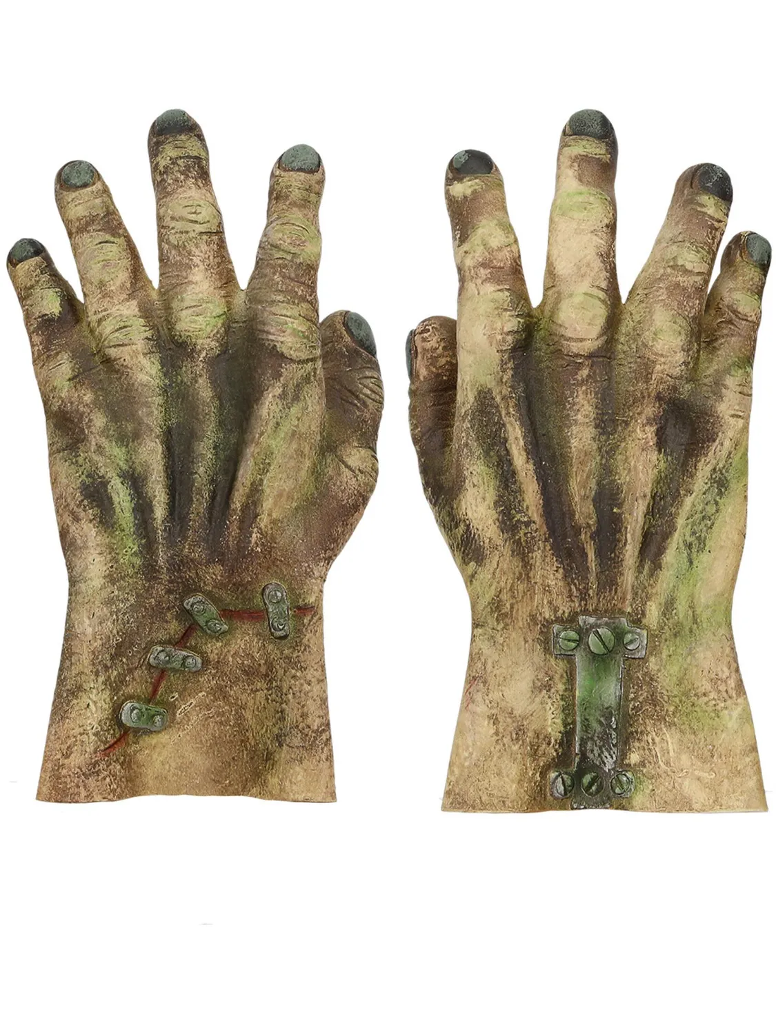 Smiffys Frankenstein guanti lattice verdi taglia unica