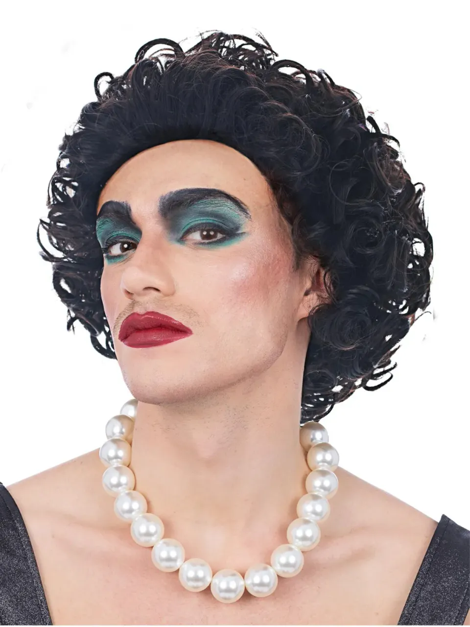 Smiffys Rocky Horror Parrucca Frank N Furter Nera Riccia
