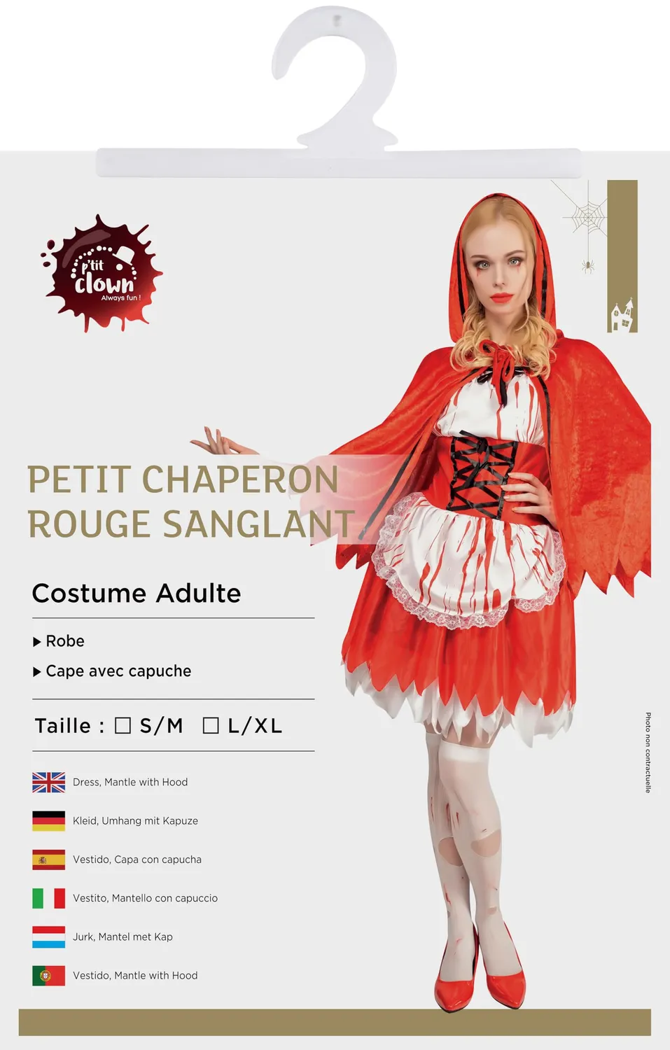 P'tit Clown Cappuccetto Rosso costume donna adulto horror
