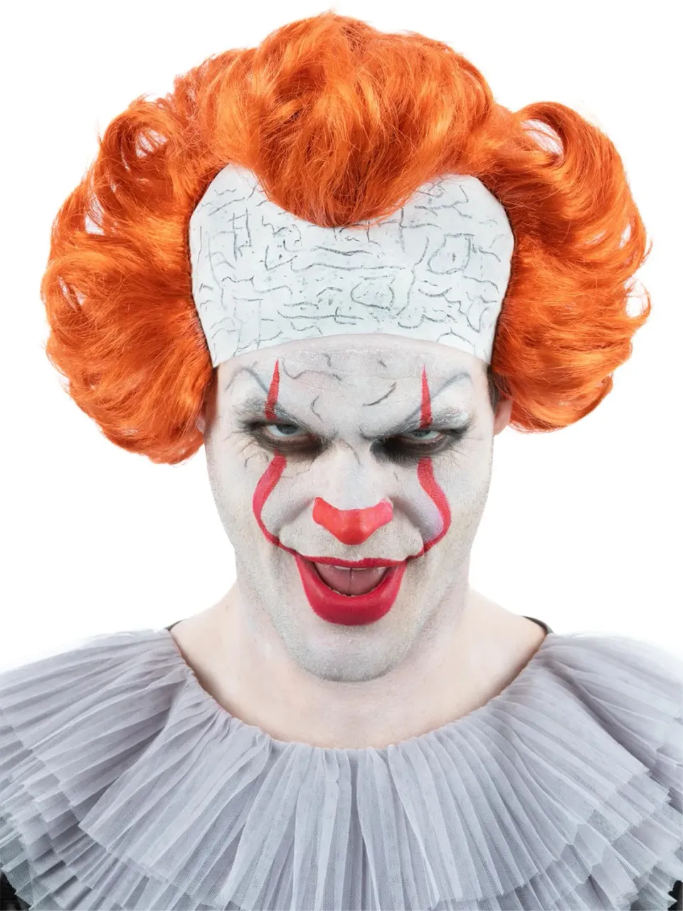 Smiffys IT Chapter 2 Pennywise parrucca arancione lattice