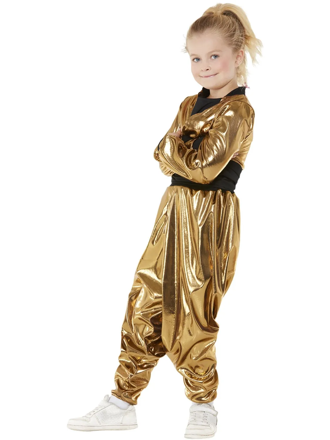 Smiffys Hammer Time costume anni 80 oro bambina 7-9 anni