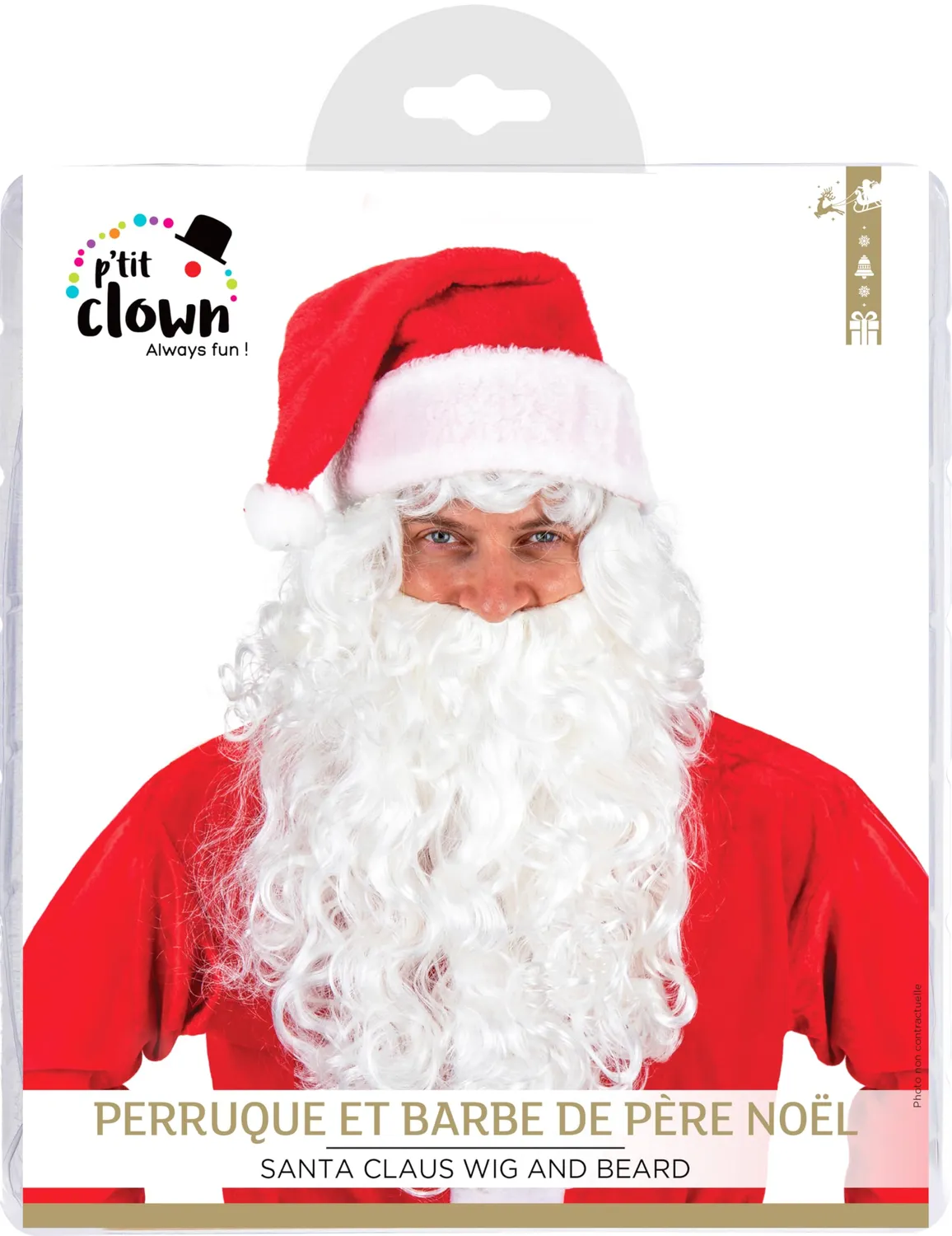 P'tit Clown 47520 Parrucca e Barba Babbo Natale Taglia Unica