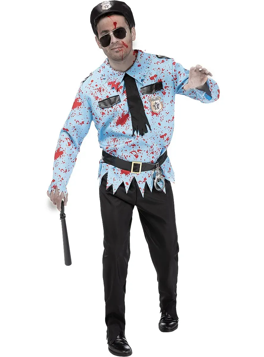 Funidelia poliziotto zombie costume uomo azzurro