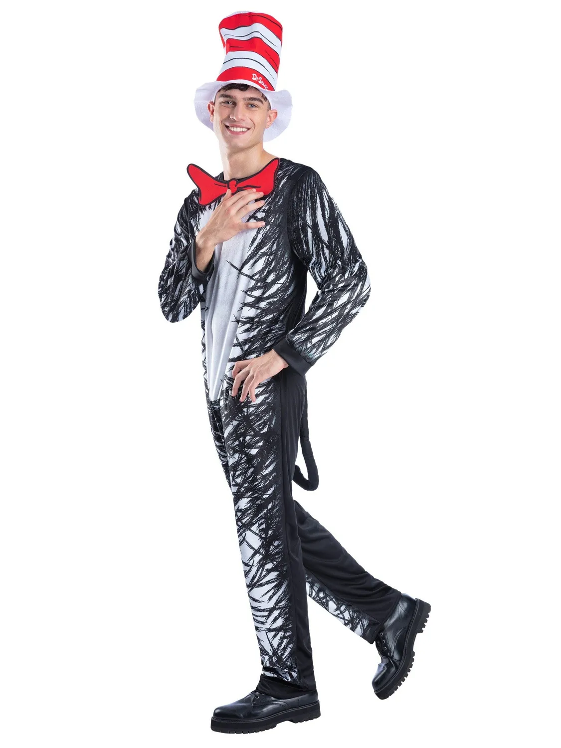 Smiffys Cat in the Hat costume adulto tuta e cappello