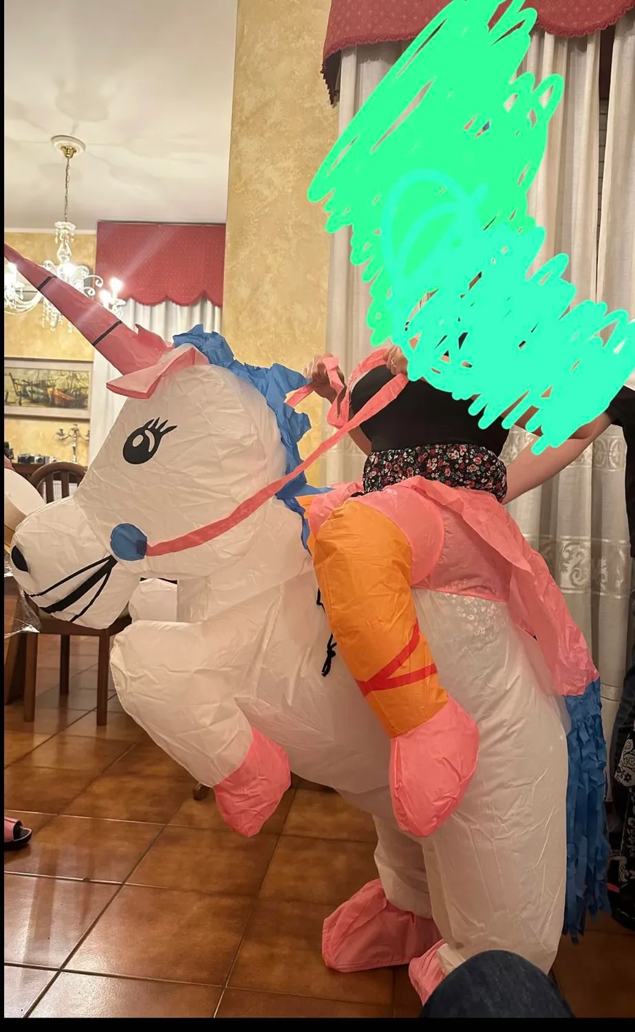 Bodysocks Unicorno costume gonfiabile adulti cavalcabile