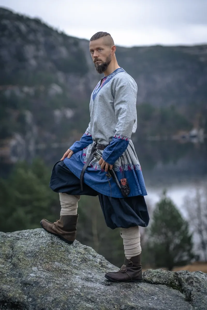 La Bottega di Merlino Tunica Freydis costume medievale grigio cotone