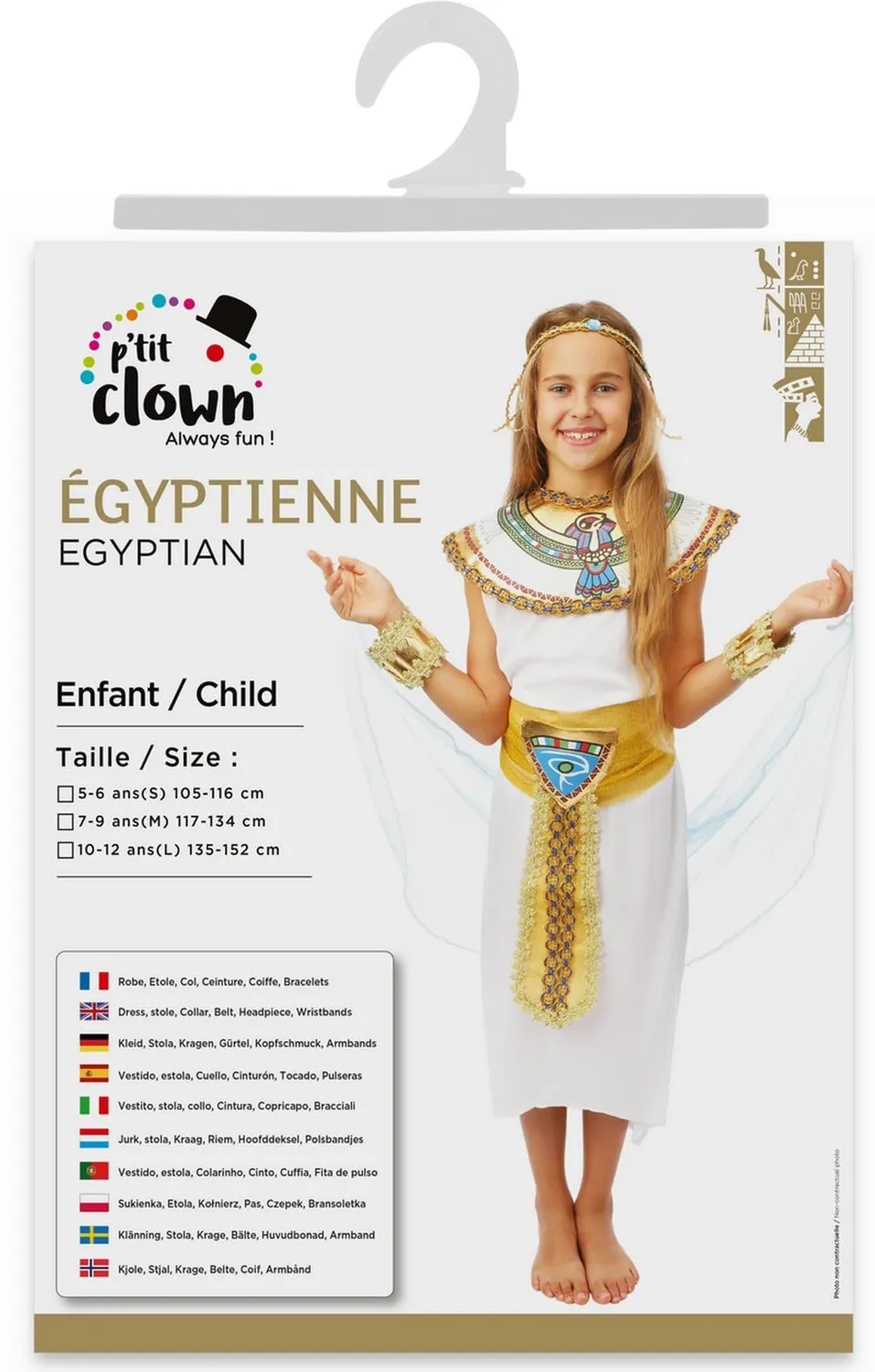 P'tit Clown Cleopatra costume bambina 10-12 anni egiziana