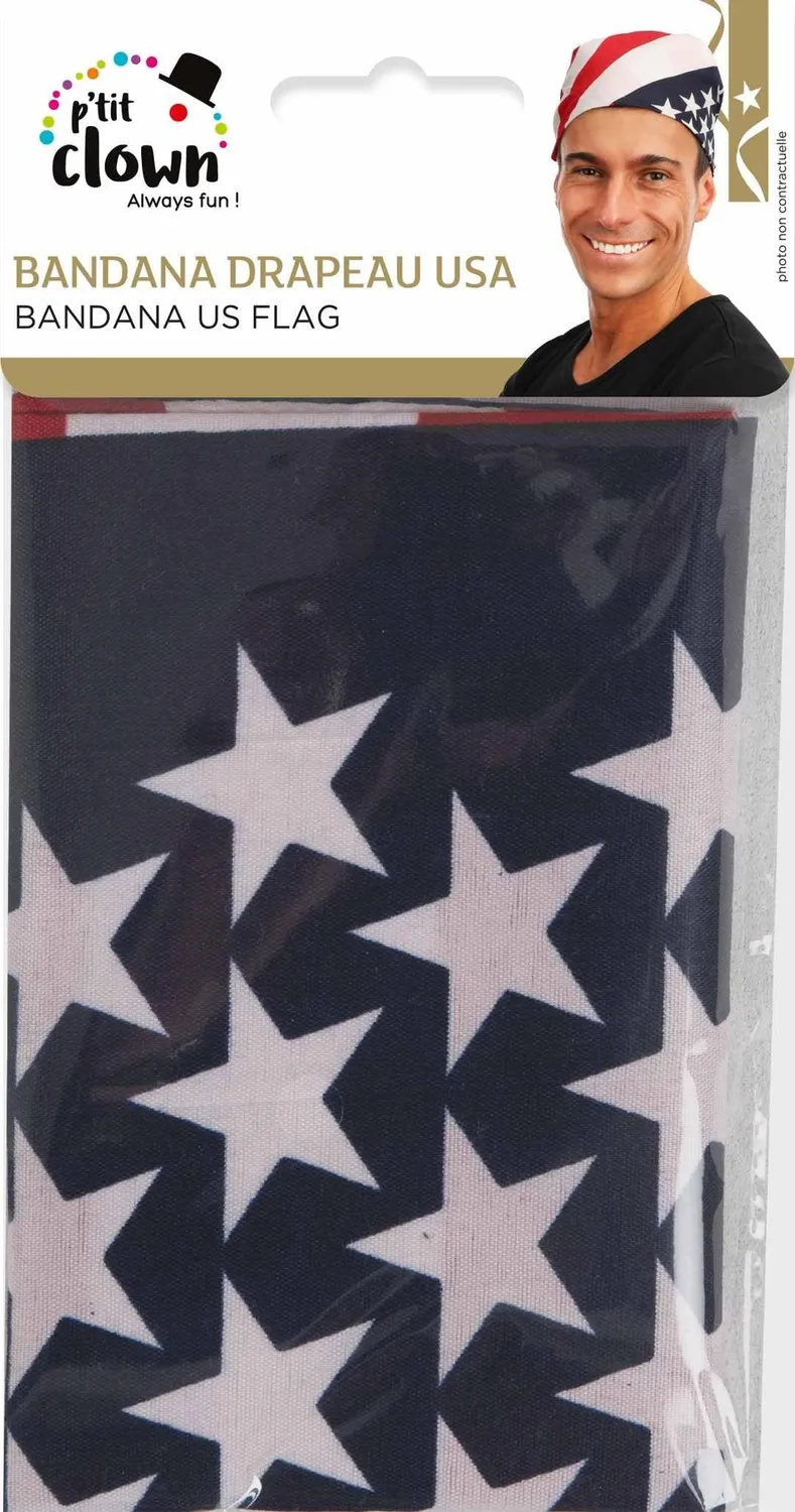 P'tit Clown RE21081 bandana bandiera USA costume