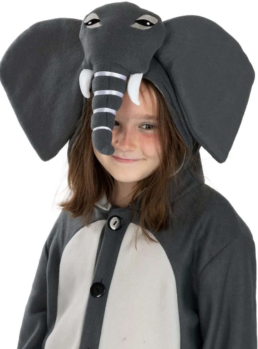 Funidelia Elefante onesie costume bambino 7-9 anni grigio