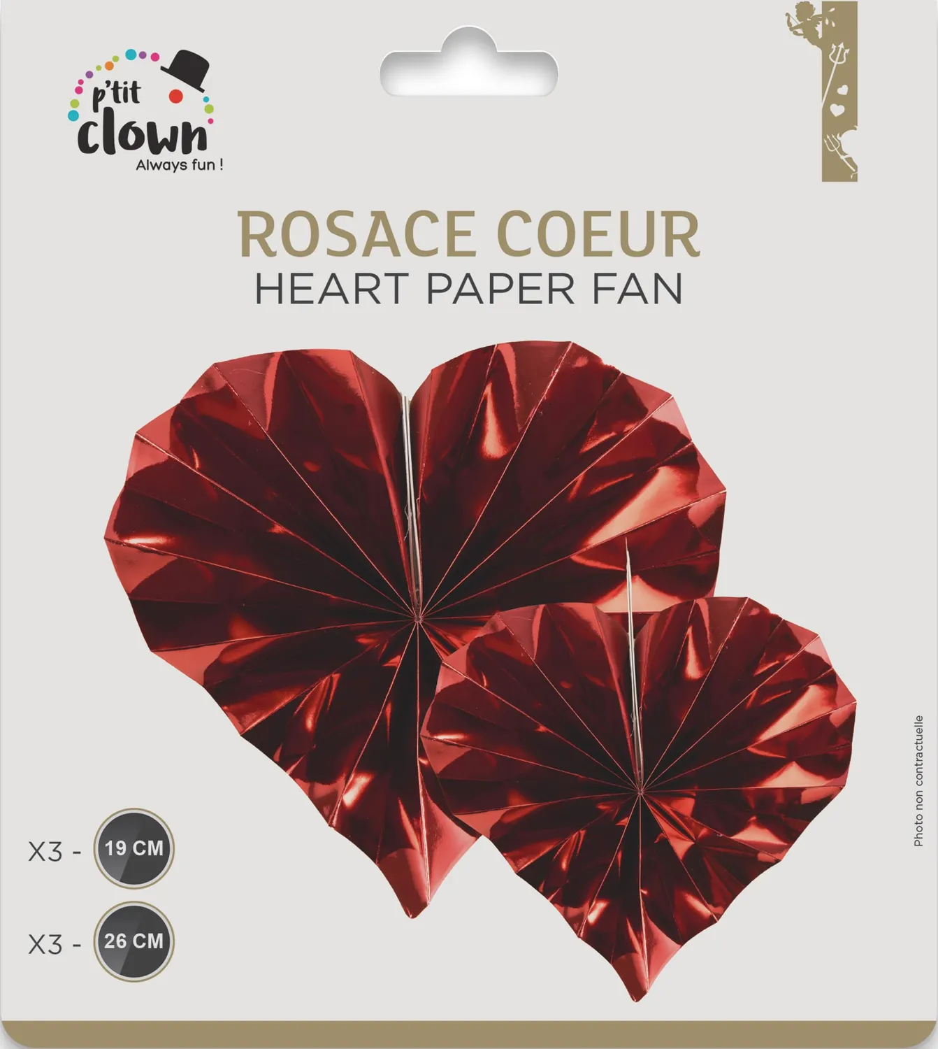 P'tit Clown re22655 rosette cuore rosse San Valentino 6 pezzi