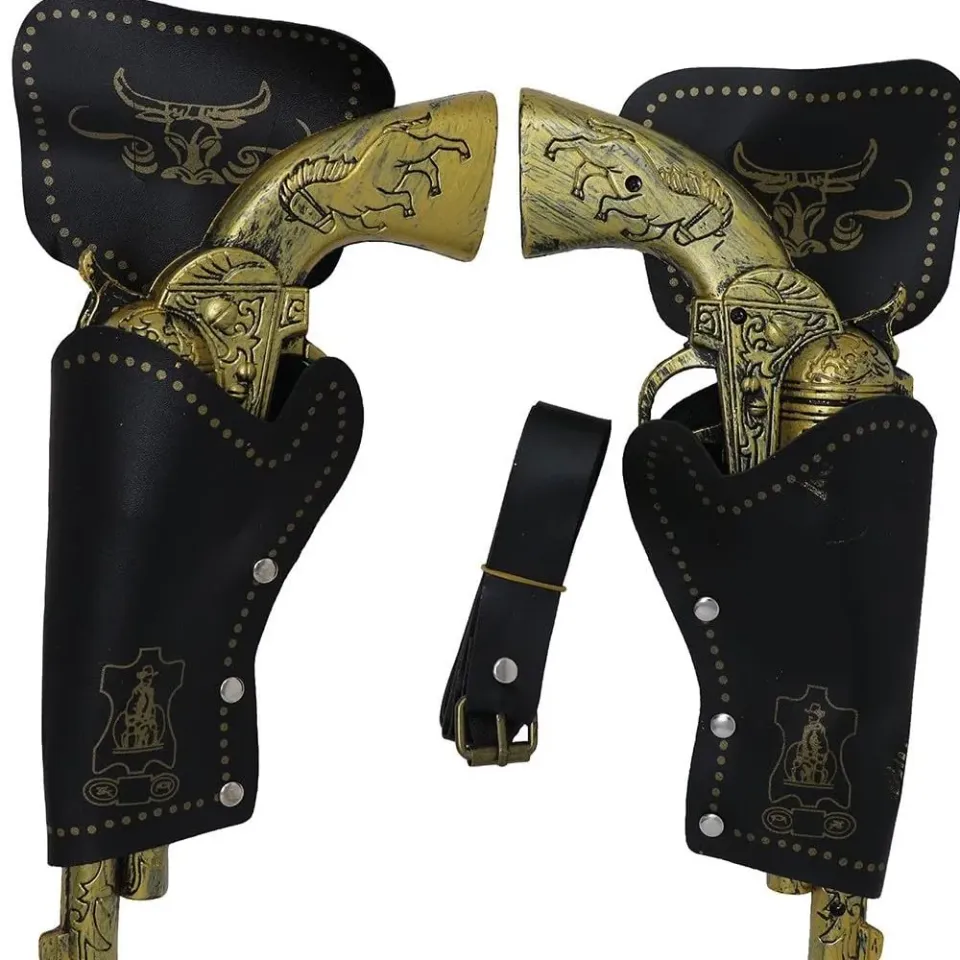 Fiestas Guirca Cinturone con Pistole Cowboy Marrone Adulti