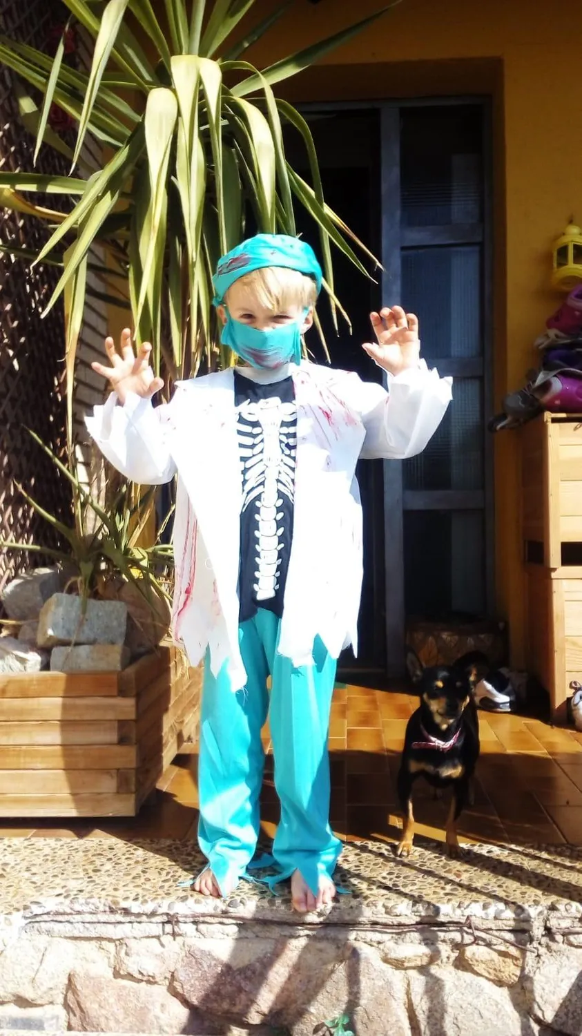 Guirca Costume dottore zombie bambino 7-9 anni Halloween