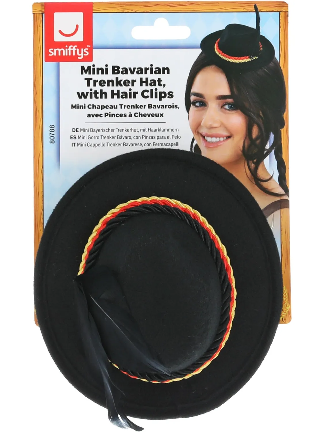 Smiffys Mini Bavarian Trenker Hat cappello nero donna